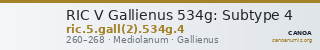 RIC V Gallienus 534g: Subtype 4 — CANOA