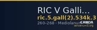 RIC V Gallienus 534k: Subtype 3 — CANOA