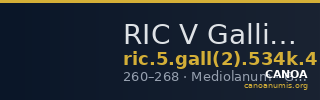 RIC V Gallienus 534k: Subtype 4 — CANOA