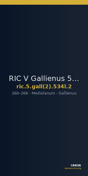 RIC V Gallienus 534l: Subtype 2 — CANOA