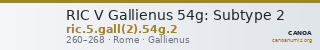 RIC V Gallienus 54g: Subtype 2 — CANOA