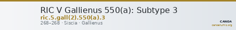 RIC V Gallienus 550(a): Subtype 3 — CANOA