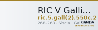 RIC V Gallienus 550c: Subtype 2 — CANOA
