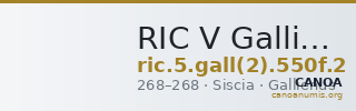 RIC V Gallienus 550f: Subtype 2 — CANOA