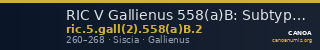 RIC V Gallienus 558(a)B: Subtype 2 — CANOA