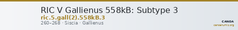 RIC V Gallienus 558kB: Subtype 3 — CANOA