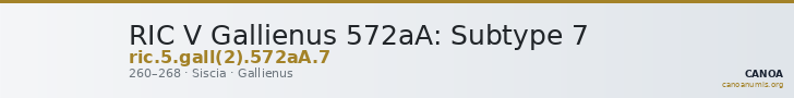RIC V Gallienus 572aA: Subtype 7 — CANOA