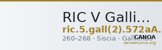 RIC V Gallienus 572aA: Subtype 8 — CANOA