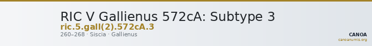 RIC V Gallienus 572cA: Subtype 3 — CANOA