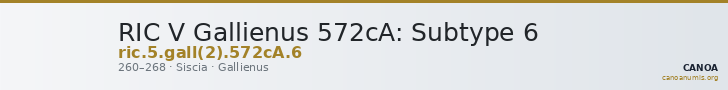RIC V Gallienus 572cA: Subtype 6 — CANOA