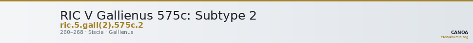 RIC V Gallienus 575c: Subtype 2 — CANOA