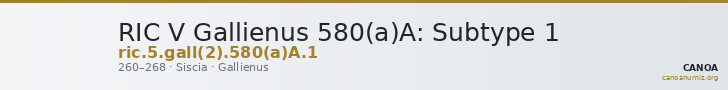 RIC V Gallienus 580(a)A: Subtype 1 — CANOA