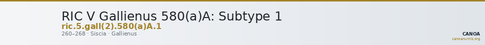 RIC V Gallienus 580(a)A: Subtype 1 — CANOA