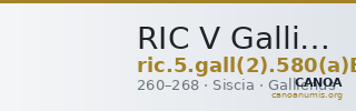 RIC V Gallienus 580(a)B: Subtype 2 — CANOA