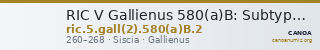 RIC V Gallienus 580(a)B: Subtype 2 — CANOA
