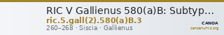 RIC V Gallienus 580(a)B: Subtype 3 — CANOA