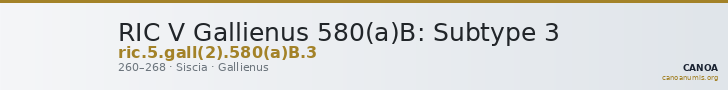 RIC V Gallienus 580(a)B: Subtype 3 — CANOA