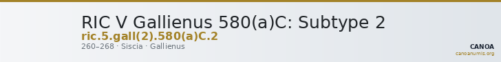 RIC V Gallienus 580(a)C: Subtype 2 — CANOA