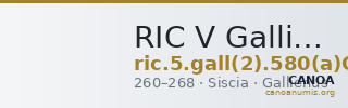RIC V Gallienus 580(a)C: Subtype 3 — CANOA