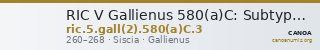RIC V Gallienus 580(a)C: Subtype 3 — CANOA