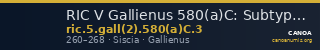 RIC V Gallienus 580(a)C: Subtype 3 — CANOA
