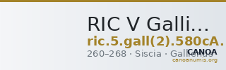 RIC V Gallienus 580cA: Subtype 1 — CANOA
