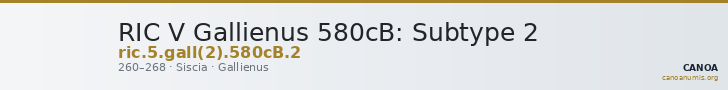 RIC V Gallienus 580cB: Subtype 2 — CANOA