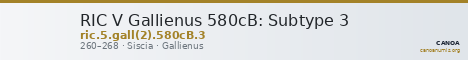 RIC V Gallienus 580cB: Subtype 3 — CANOA