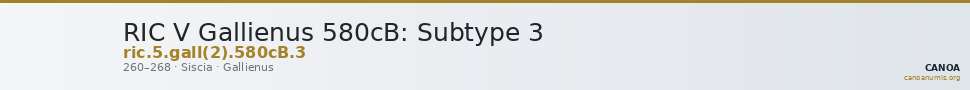RIC V Gallienus 580cB: Subtype 3 — CANOA
