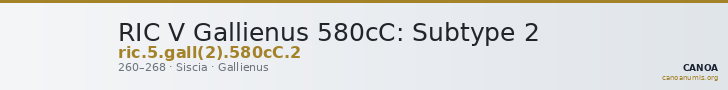 RIC V Gallienus 580cC: Subtype 2 — CANOA