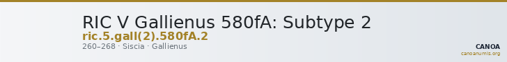 RIC V Gallienus 580fA: Subtype 2 — CANOA