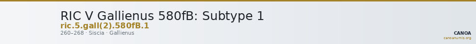 RIC V Gallienus 580fB: Subtype 1 — CANOA