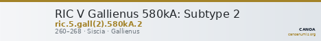 RIC V Gallienus 580kA: Subtype 2 — CANOA