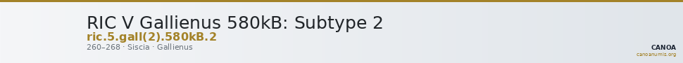 RIC V Gallienus 580kB: Subtype 2 — CANOA