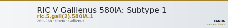 RIC V Gallienus 580lA: Subtype 1 — CANOA
