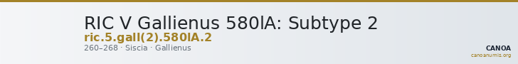 RIC V Gallienus 580lA: Subtype 2 — CANOA
