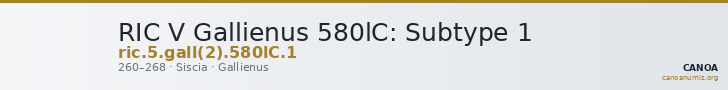 RIC V Gallienus 580lC: Subtype 1 — CANOA