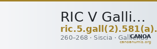 RIC V Gallienus 581(a): Subtype 5 — CANOA