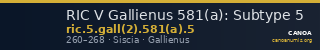 RIC V Gallienus 581(a): Subtype 5 — CANOA