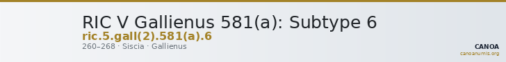 RIC V Gallienus 581(a): Subtype 6 — CANOA