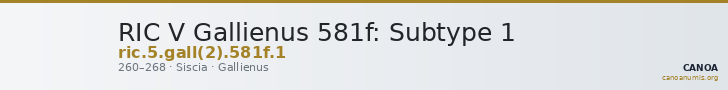 RIC V Gallienus 581f: Subtype 1 — CANOA