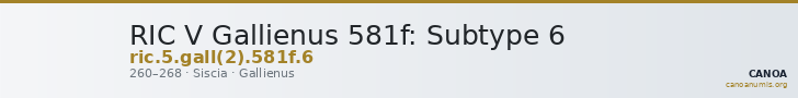 RIC V Gallienus 581f: Subtype 6 — CANOA