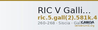 RIC V Gallienus 581k: Subtype 4 — CANOA