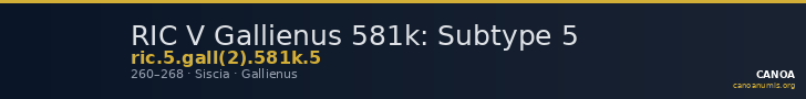 RIC V Gallienus 581k: Subtype 5 — CANOA