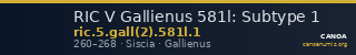 RIC V Gallienus 581l: Subtype 1 — CANOA