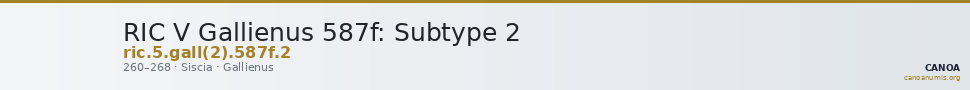 RIC V Gallienus 587f: Subtype 2 — CANOA