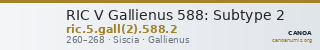 RIC V Gallienus 588: Subtype 2 — CANOA