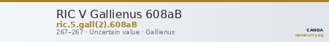 RIC V Gallienus 608aB — CANOA