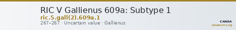 RIC V Gallienus 609a: Subtype 1 — CANOA