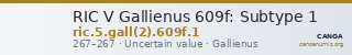 RIC V Gallienus 609f: Subtype 1 — CANOA